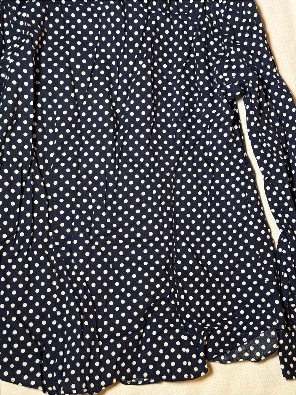 J.Crew Navy Polka Dot Button Down